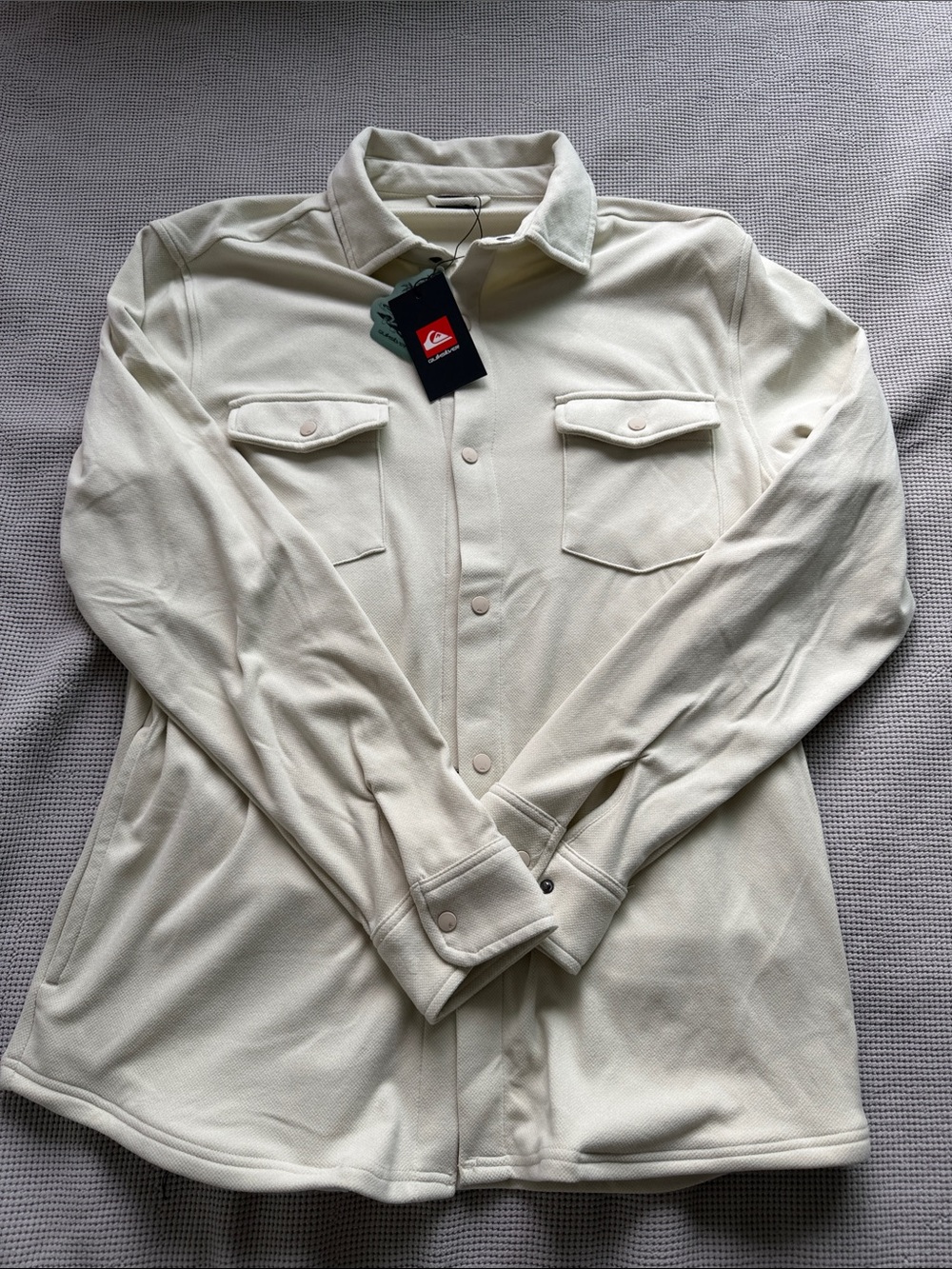Quiksilver Cream Snap-Front Shirt Jacket